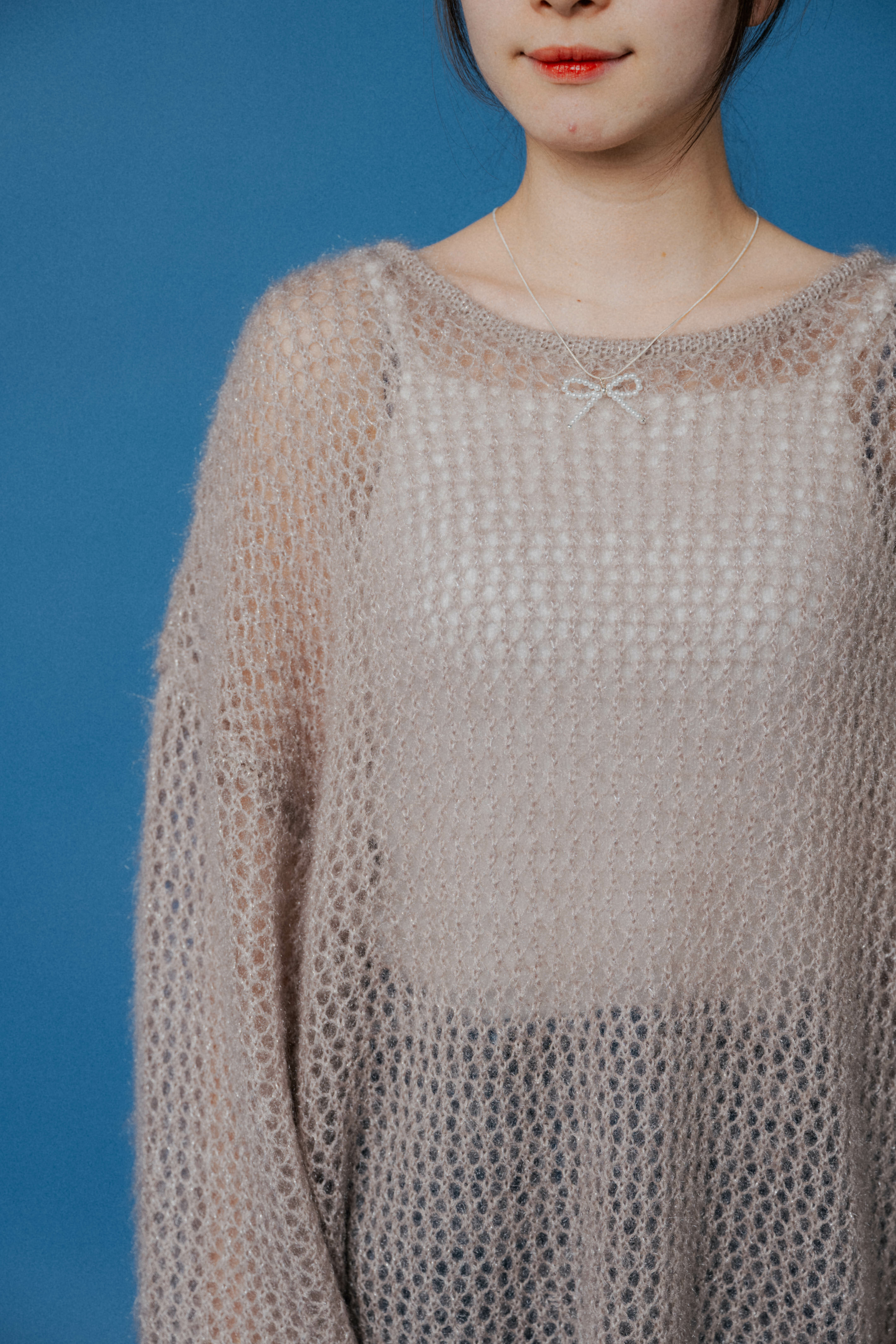 蓬鬆金銀絲針織毛衣