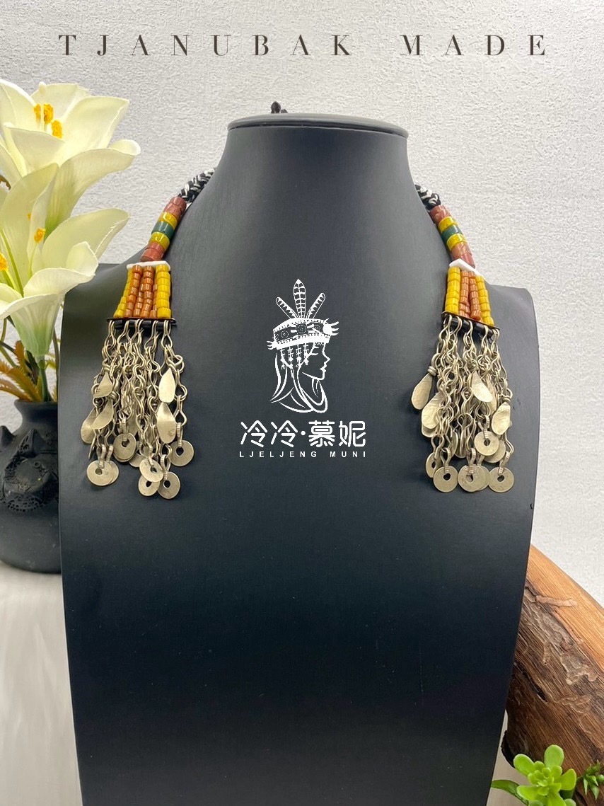 W-No.61貿易老珠少女耳掛13cm