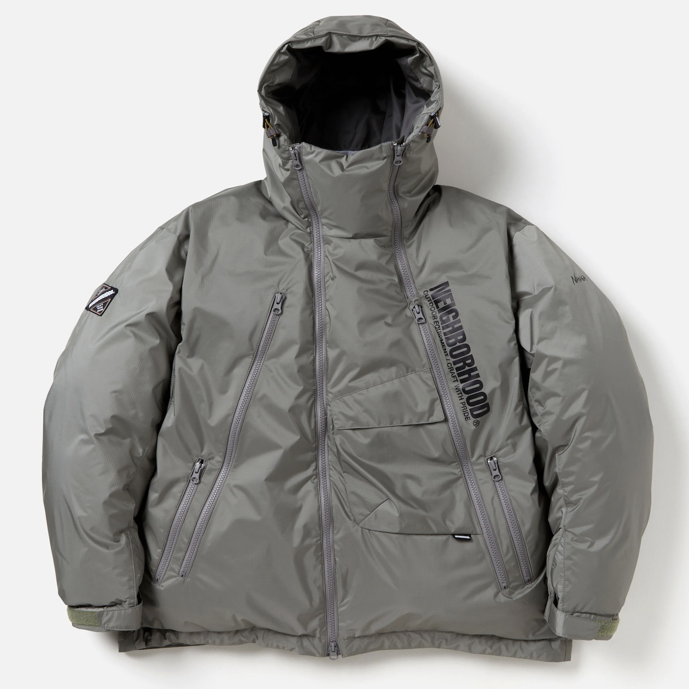 NEIGHBORHOOD X NANGA . DOWN JACKET  AURORA TEX® 羽絨衣 聯名 高機能 黑/橄欖綠- 242NNNNN-JKM01