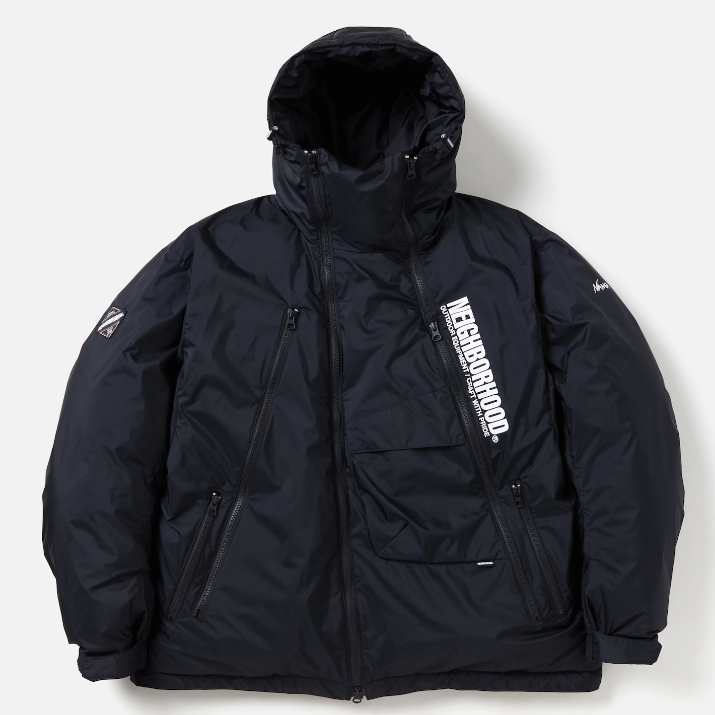 NEIGHBORHOOD X NANGA . DOWN JACKET  AURORA TEX® 羽絨衣 聯名 高機能 黑/橄欖綠- 242NNNNN-JKM01