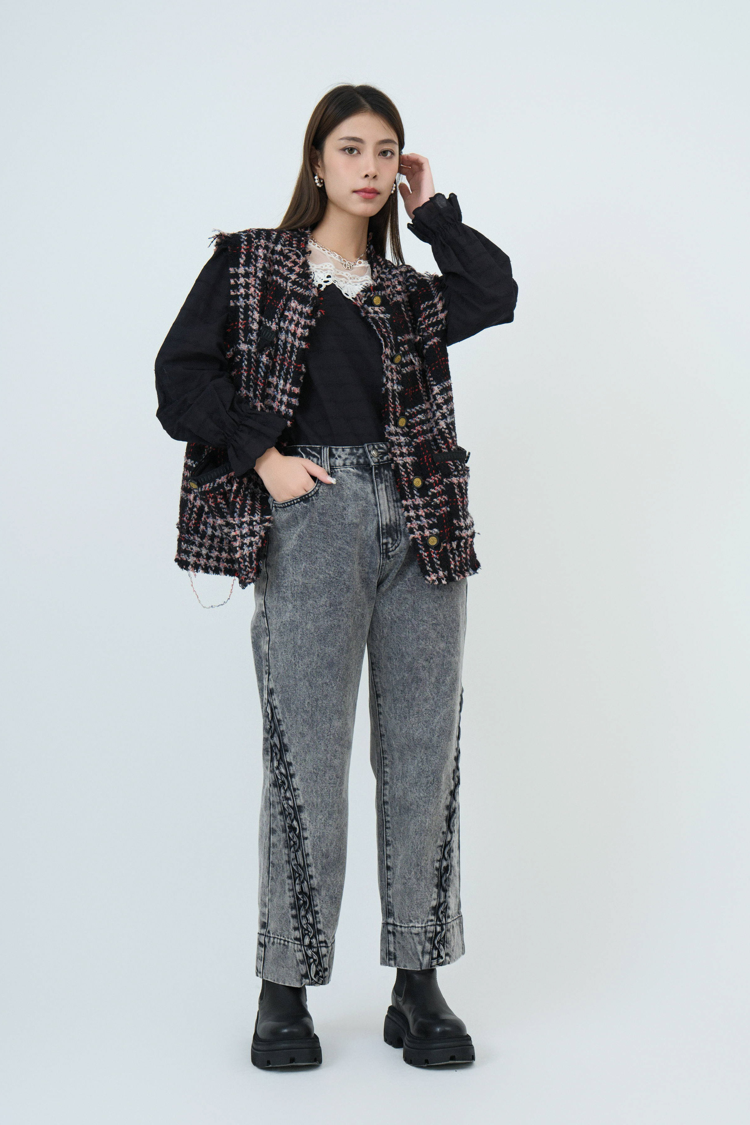 FW24_0275（背心＋上衣+牛仔褲）