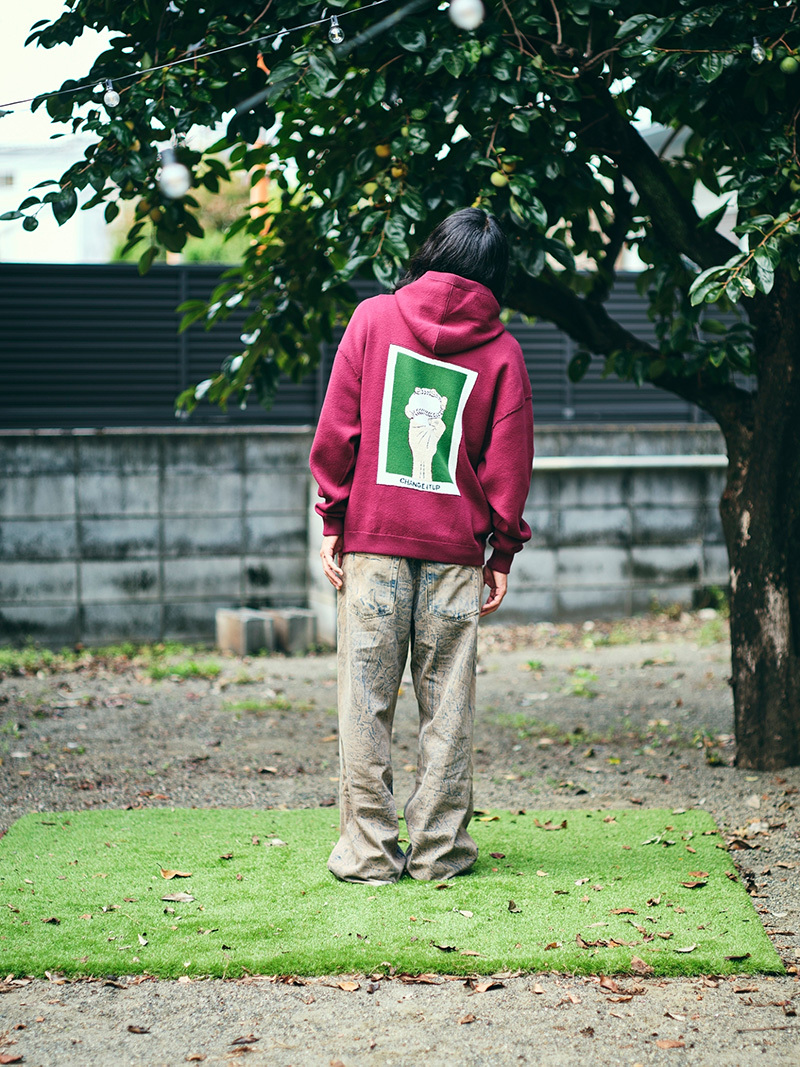 [UENO KOSEI] Change it up Jacqard Hoody Red