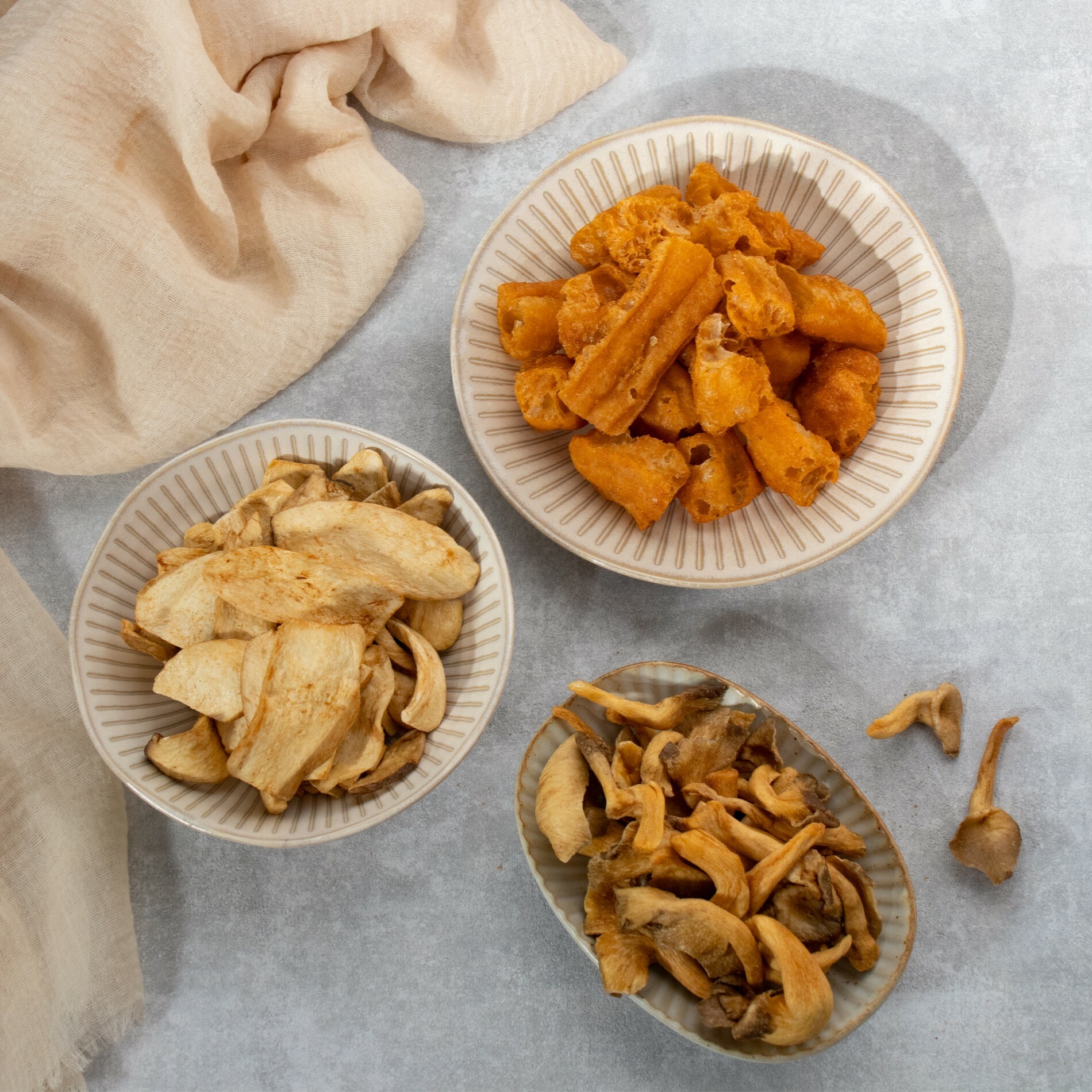 素食零食3包組(杏鮑菇/秀珍菇/老油條)