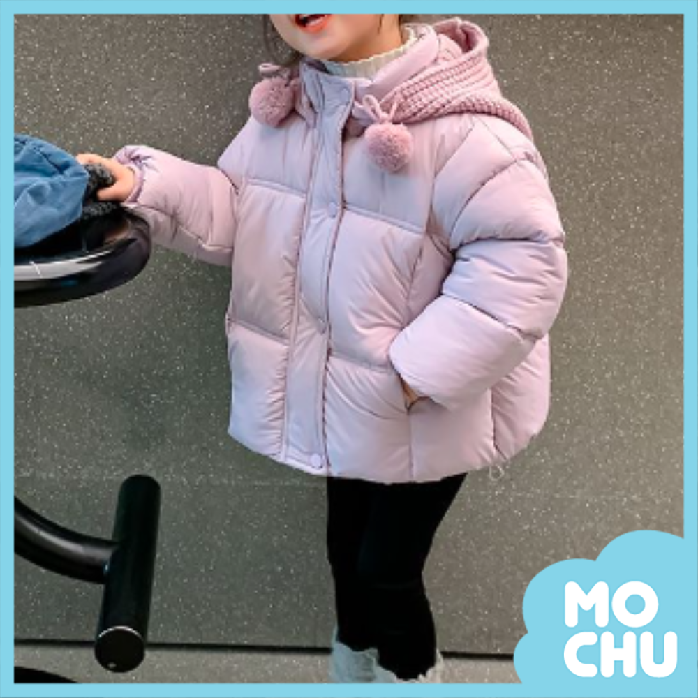 針織毛球帽加絨加厚外套(二色)