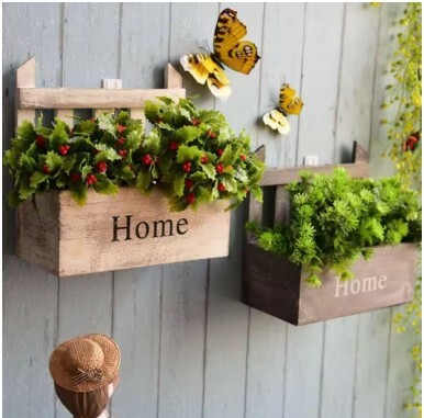 鄉村風木製花盆