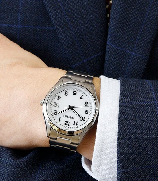 萬年鐘錶 - SEIKO   白面數字款太陽能中性手錶 SBPX153J / V157-0DX0S   錶徑38.7MM