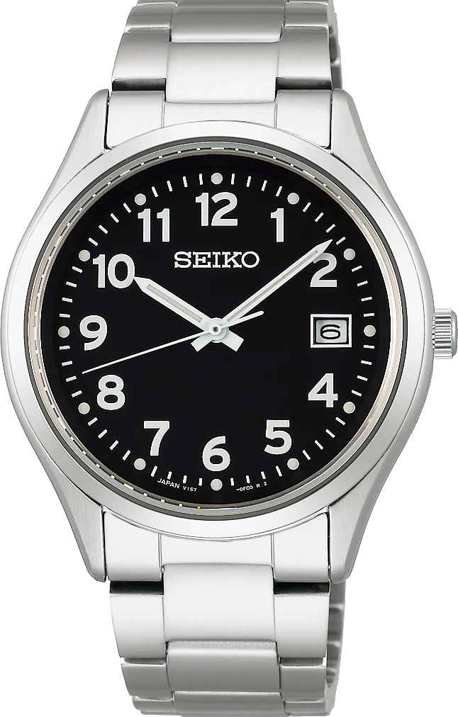 萬年鐘錶 - SEIKO   面數字款太陽黑能中性手錶 SBPX155J  / V157-0DX0D 錶徑38.7MM