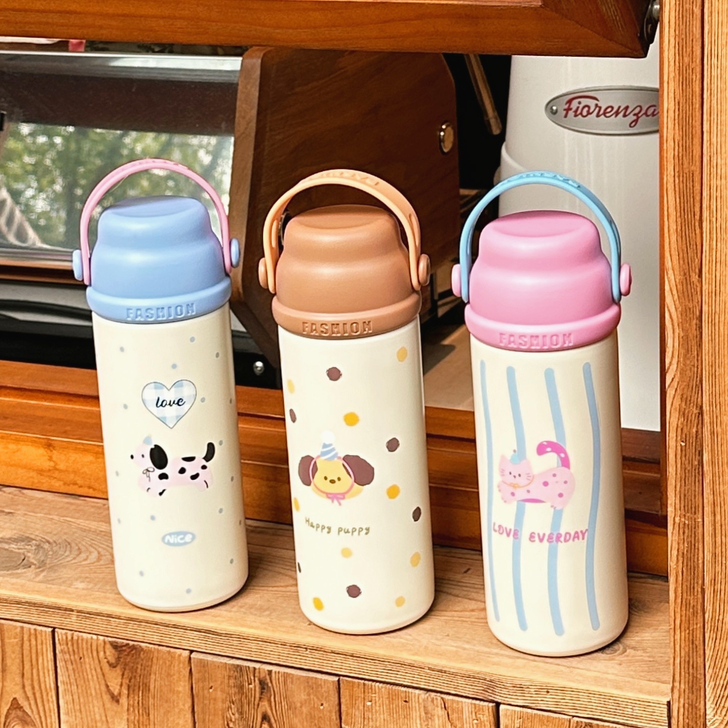 Lovely Puppy & Kitty Design Thermos - 500ml