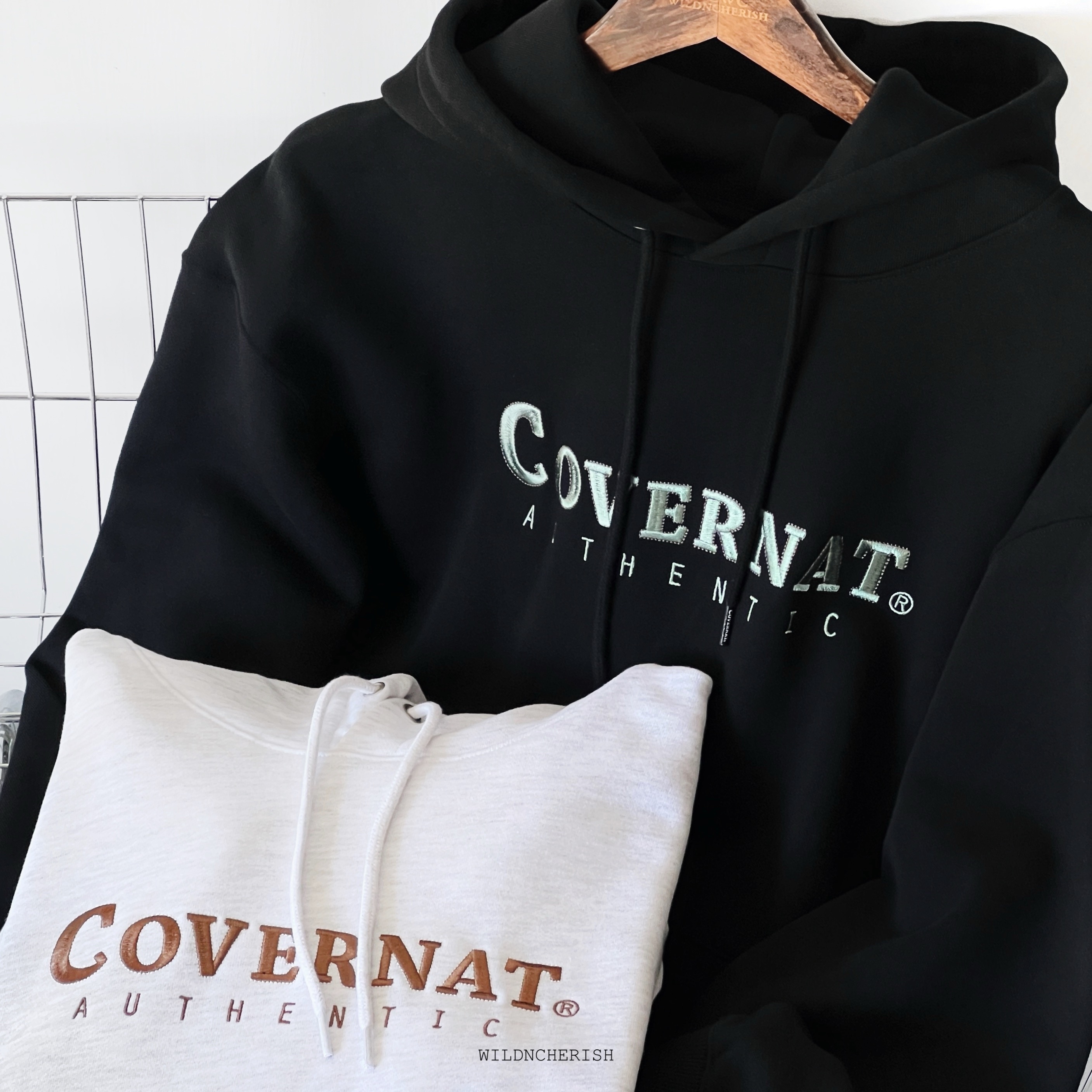 現貨| Covernat Authentic Logo Hoodie 刺繡淺灰黑色