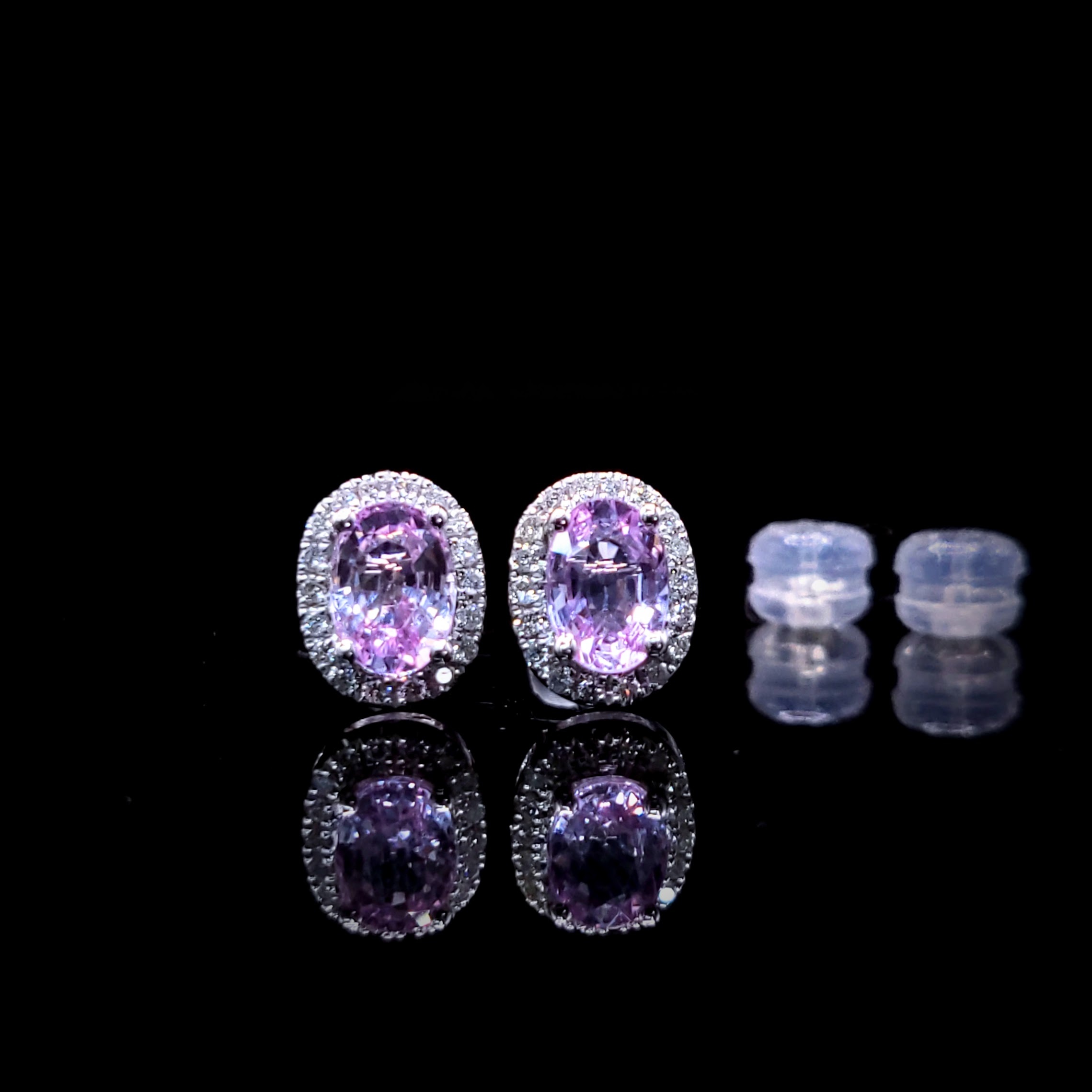 18K White Gold 1.36ct Sapphire and Diamond Earrings