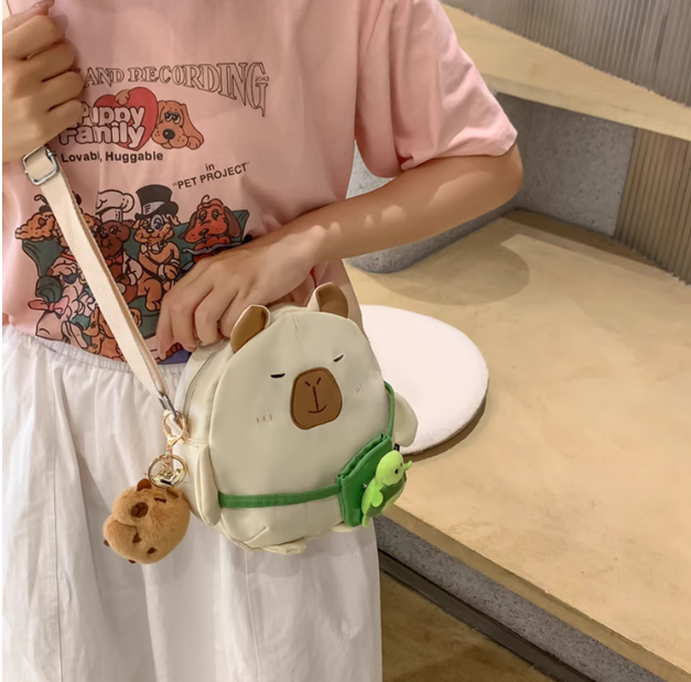 Capybara with Turtle Bag