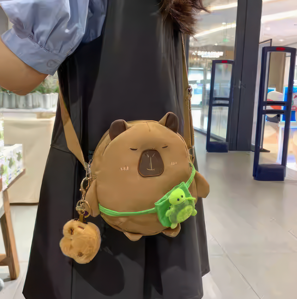 Capybara with Turtle Bag