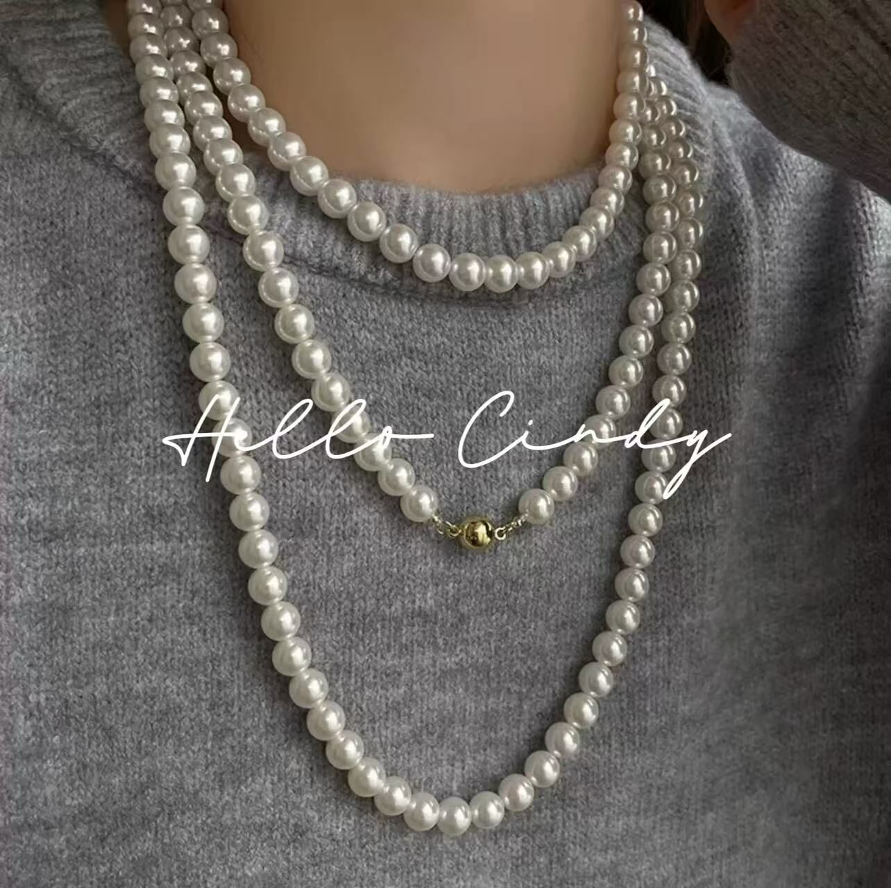 B12058 現貨-經典珍珠磁吸式長鍊