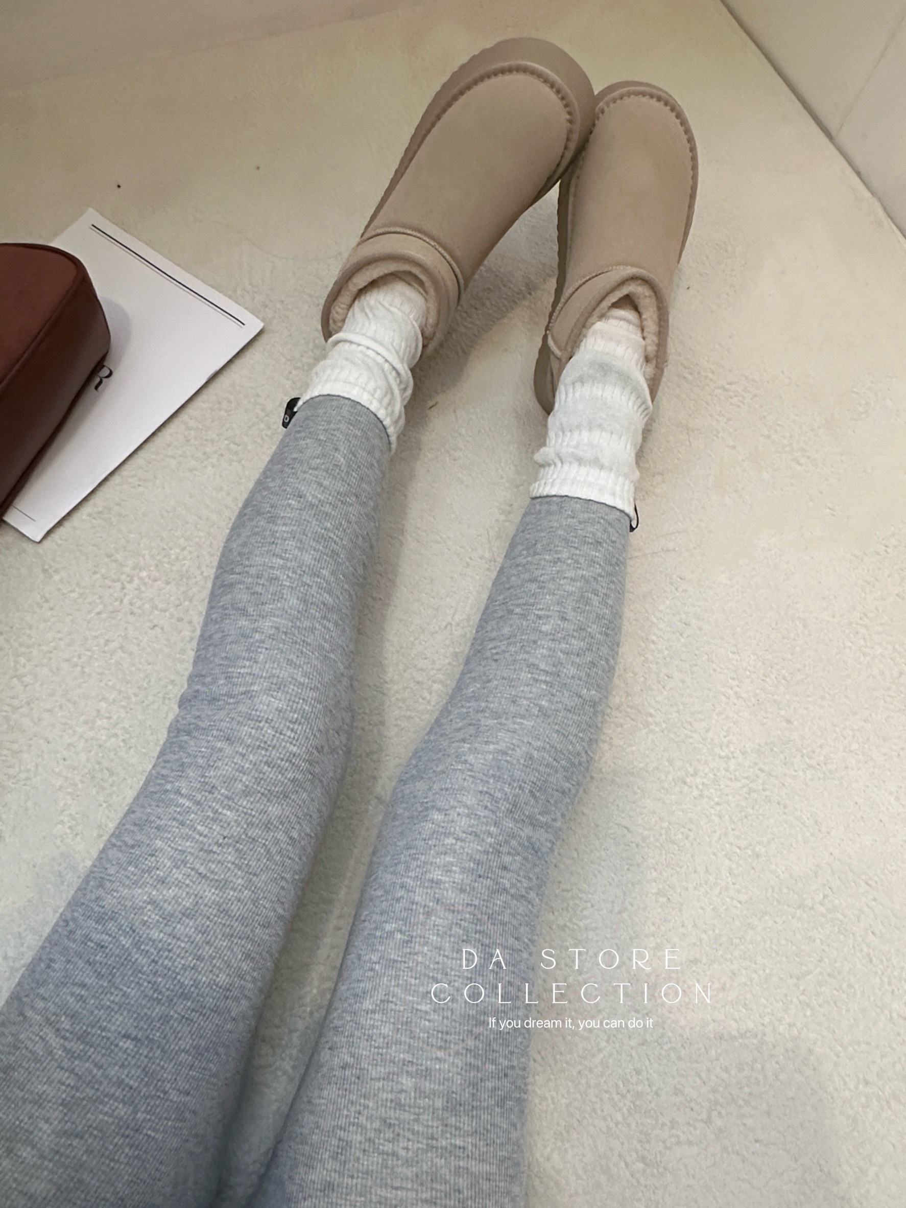 休閒加絨內搭褲/二色