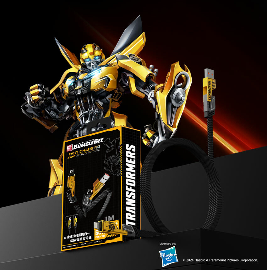 【變形金剛】四合一機甲鋅合金快速充電線1M