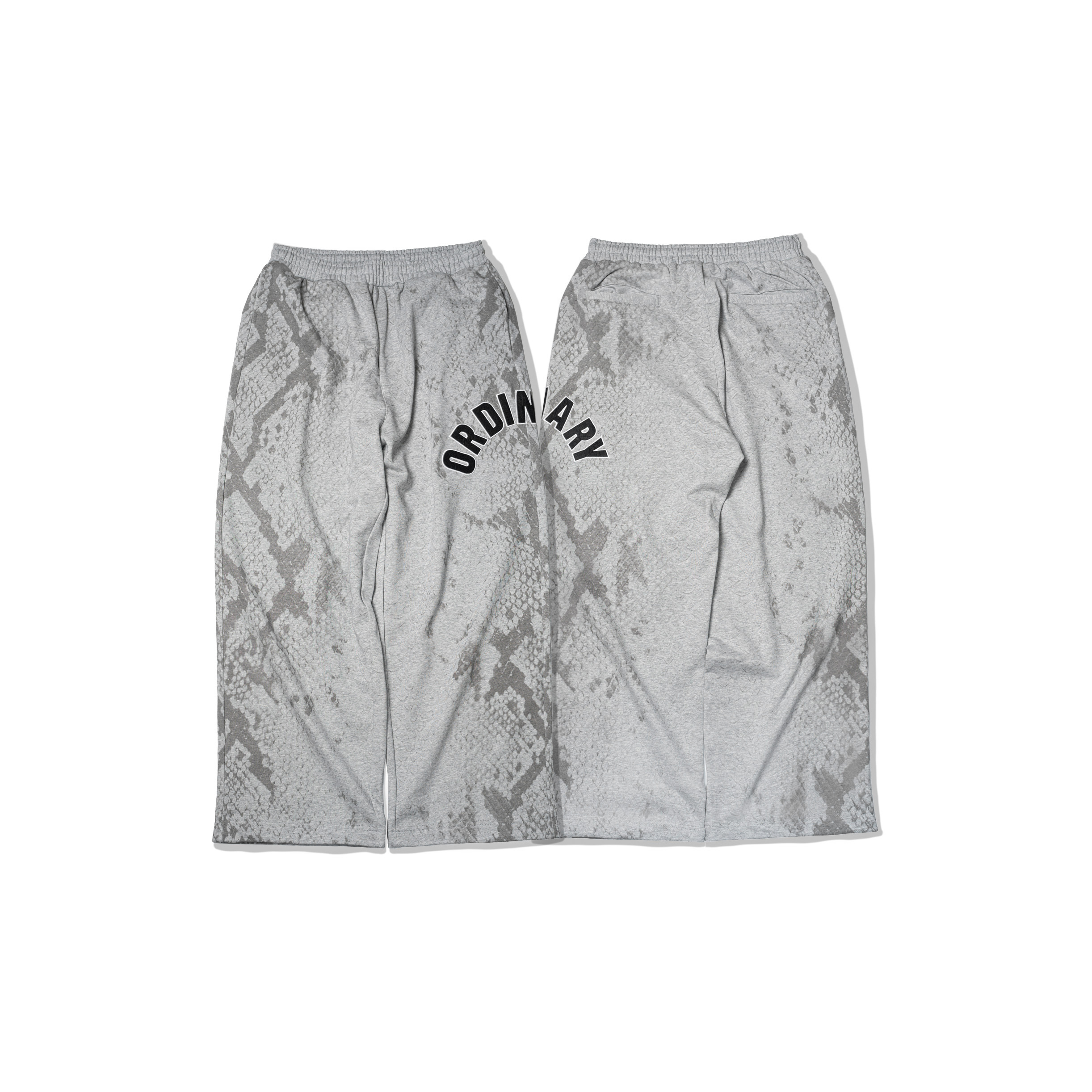 ORDINARY 漸層蛇紋貼布LOGO棉長褲