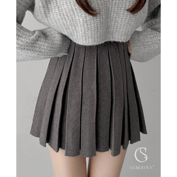 N016 現貨「 高磅立體百褶短裙」