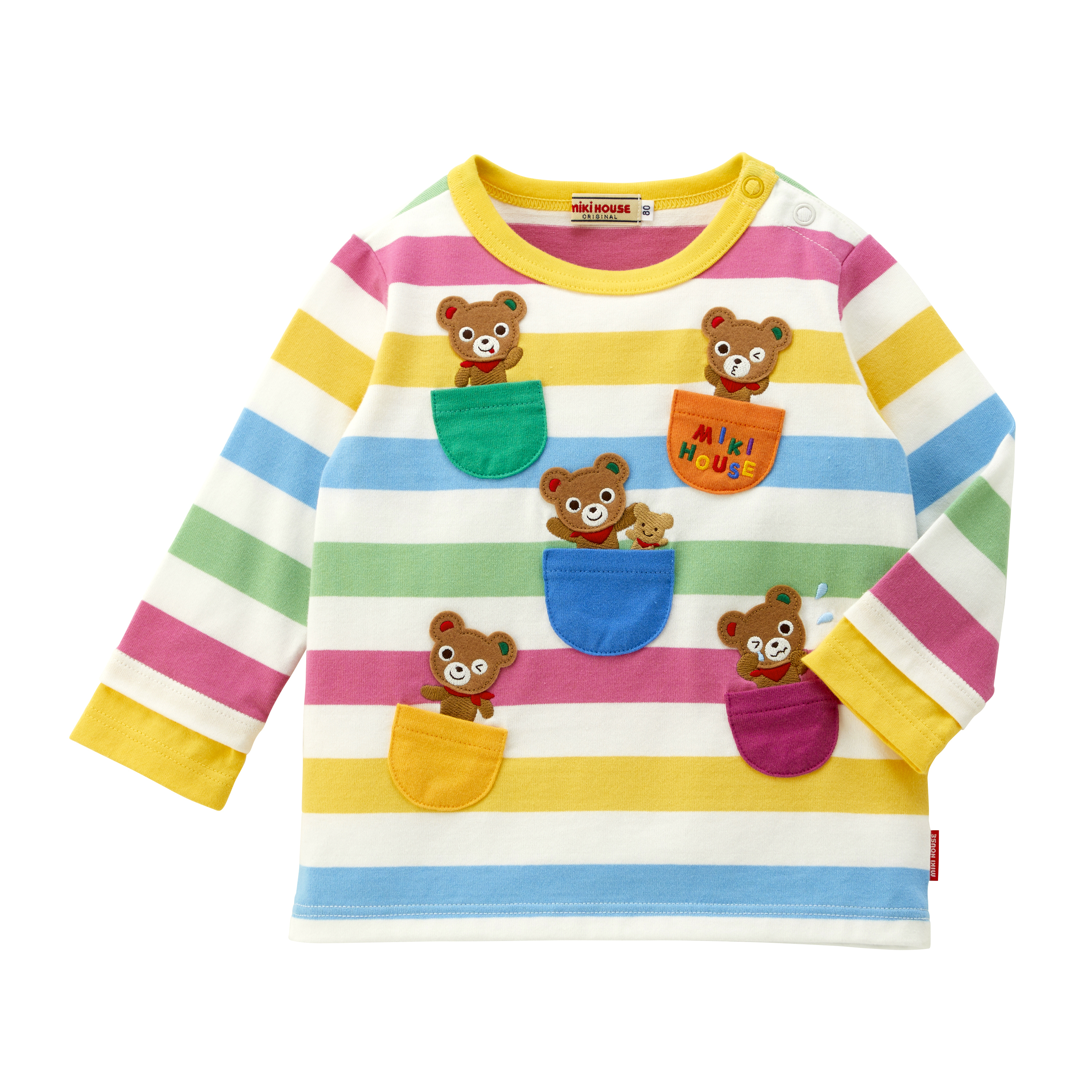 Miki House 兔仔間條長袖衫