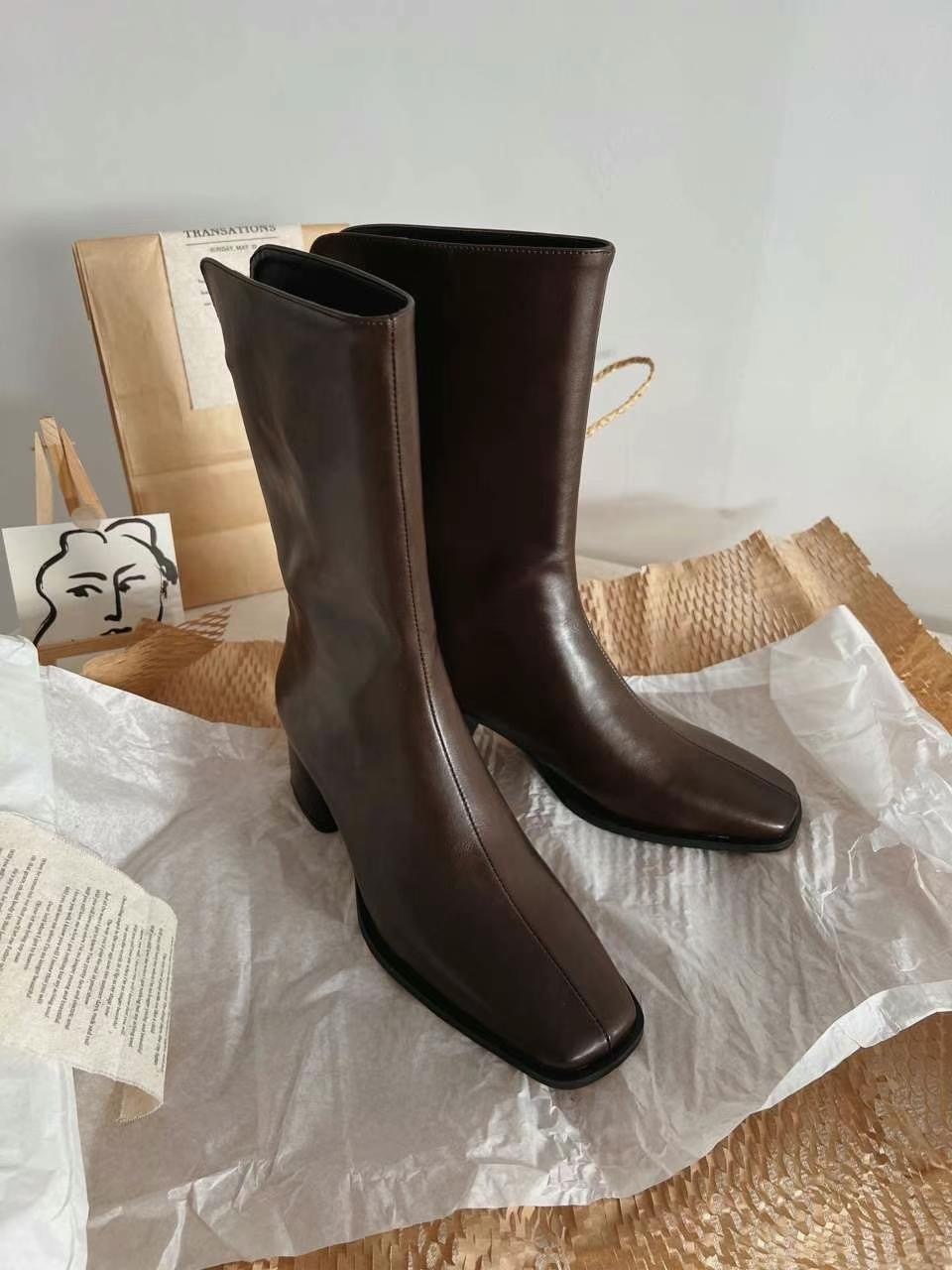 5173 仿皮中桶靴