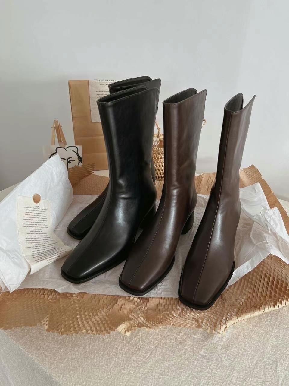 5173 仿皮中桶靴