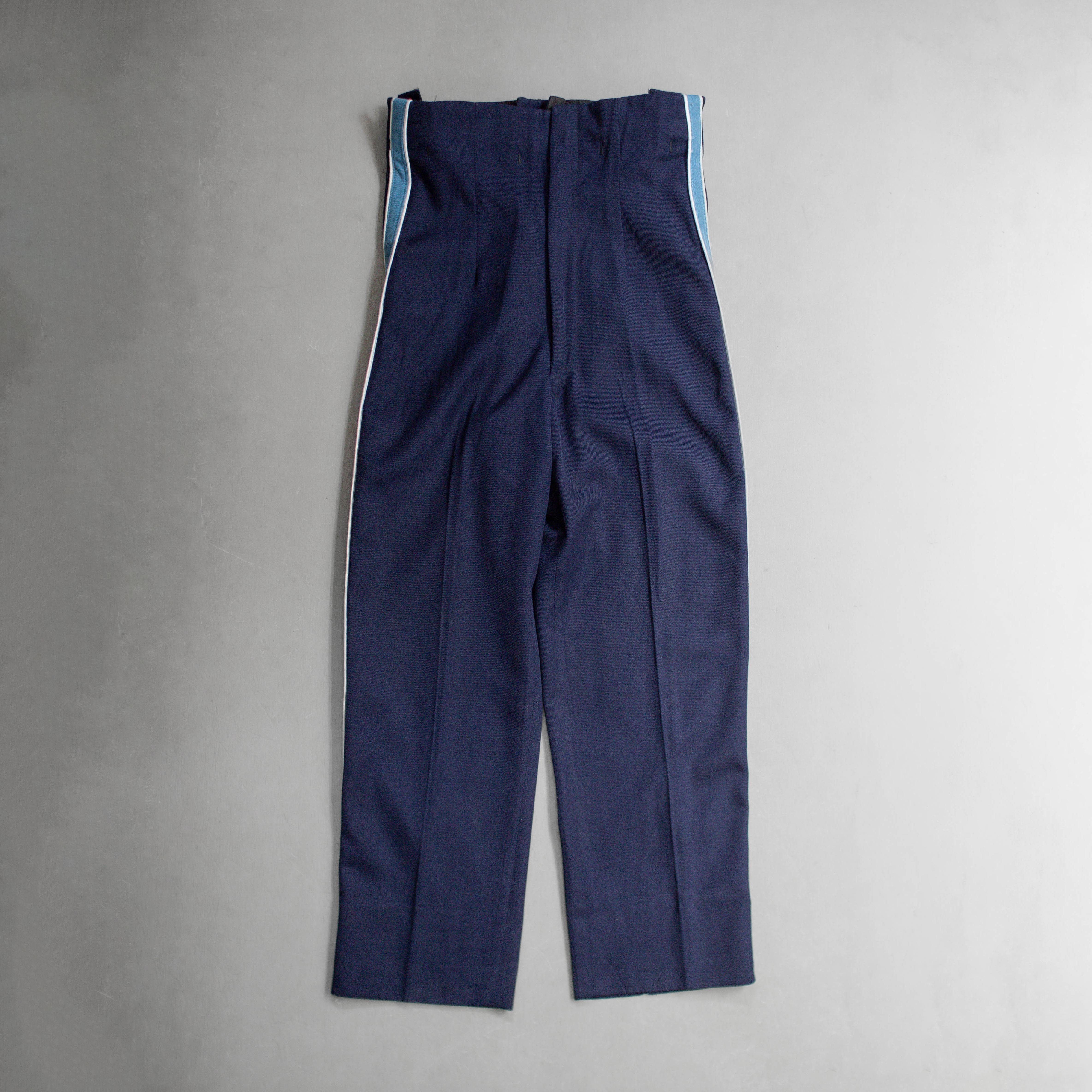 70S VINTAGE MARCHING BAND PANTS 美國 深藍 滾邊 樂隊 高腰 長褲 西裝褲