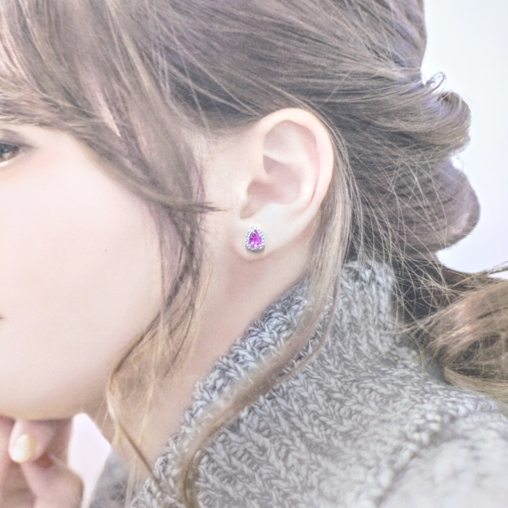 18K White Gold 1.68ct Sapphire and Diamond Earrings