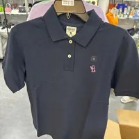 [S] WHO.A.U SURF BEAR BASIC COLLAR T-SHIRT,NAVY, WHHAE2591F-NAVY (SWAU433)