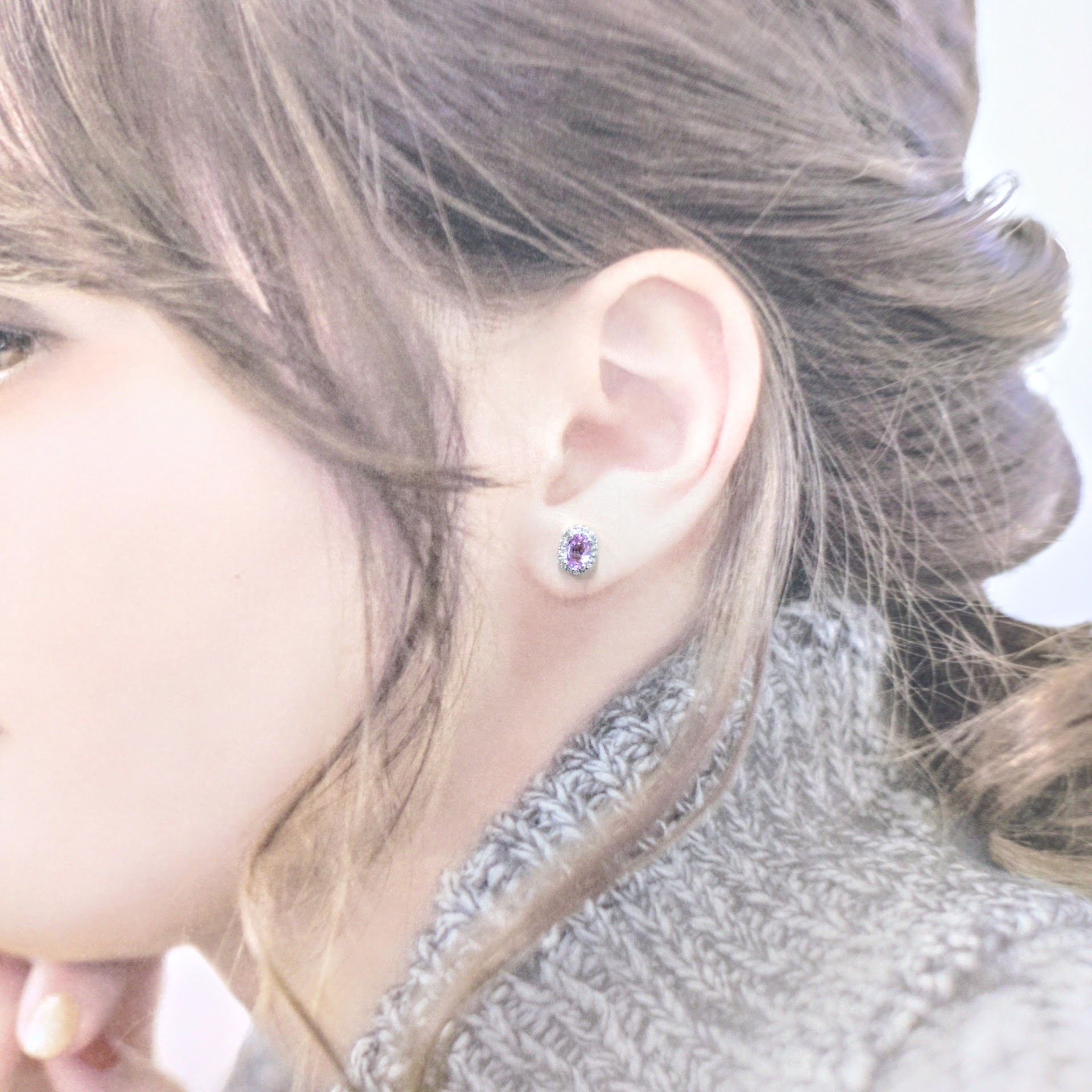 18K White Gold 1.36ct Sapphire and Diamond Earrings