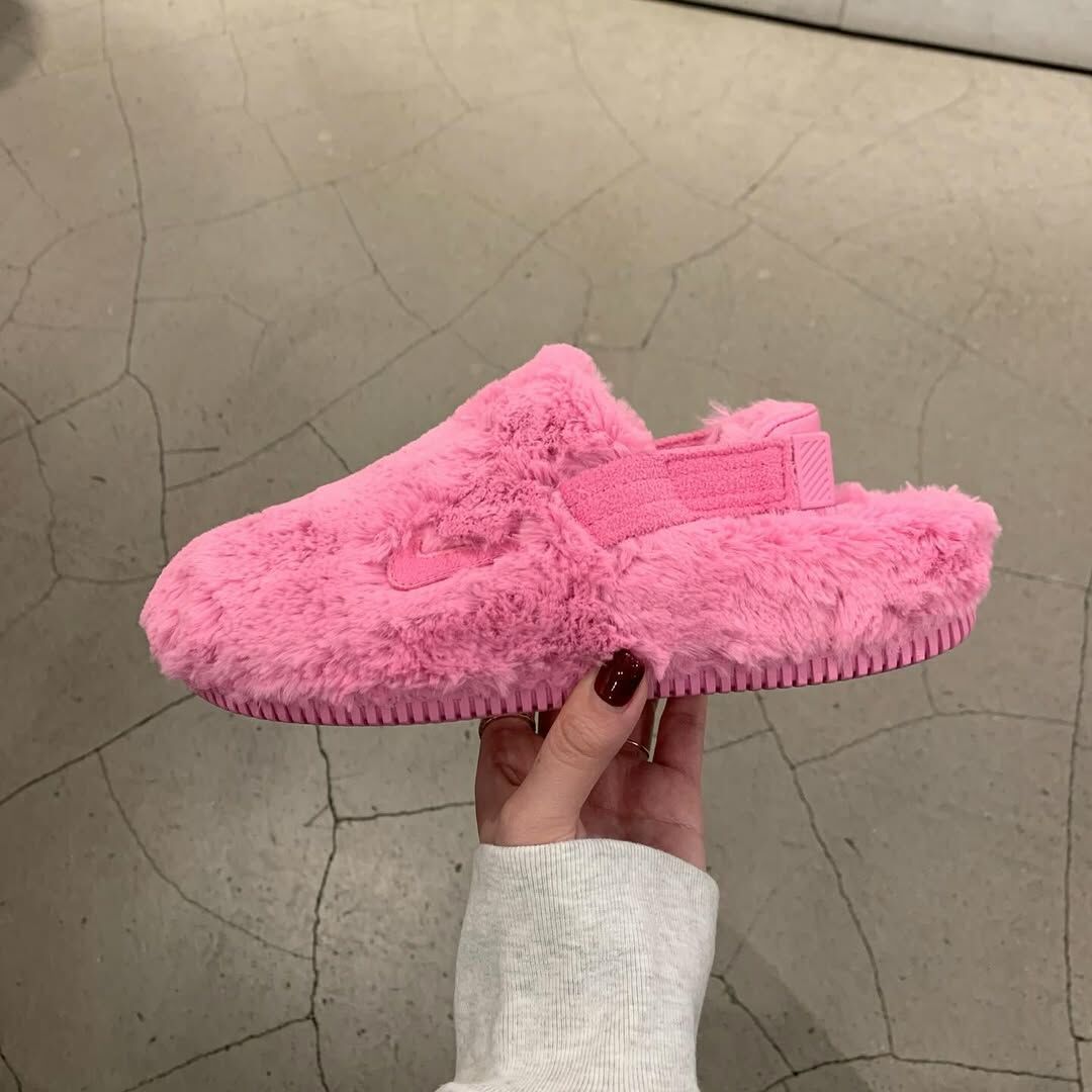 NIKE CALM MULE SE 毛茸茸 亮粉 芭比粉 絨毛 涼鞋 拖鞋 懶人鞋 女鞋 FZ3118-600 / 調貨