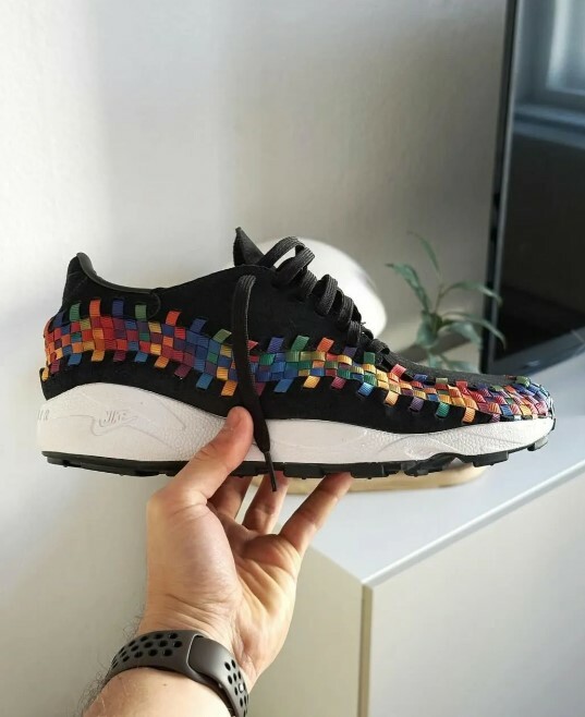 NIKE AIR FOOTSCAPE WOVEN BLACK MULTICOLOR 黑彩虹 編織  彩虹 黑色 女鞋