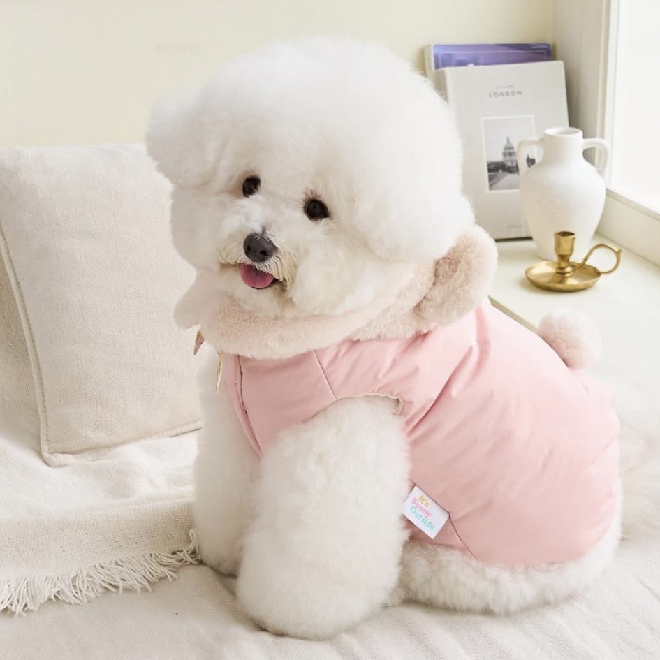 Gelato 毛領羽絨背心- Peach桃粉-It’s sunny outside