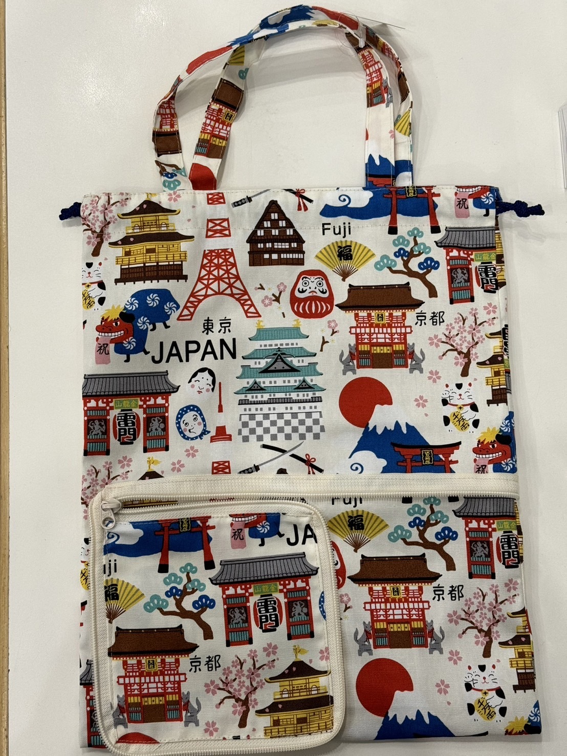 手提げと巾着の便利な2WAYバッグ