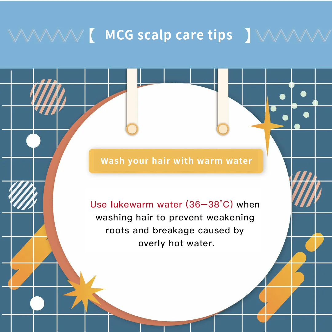 Rinse hair with lukewarm water while washing