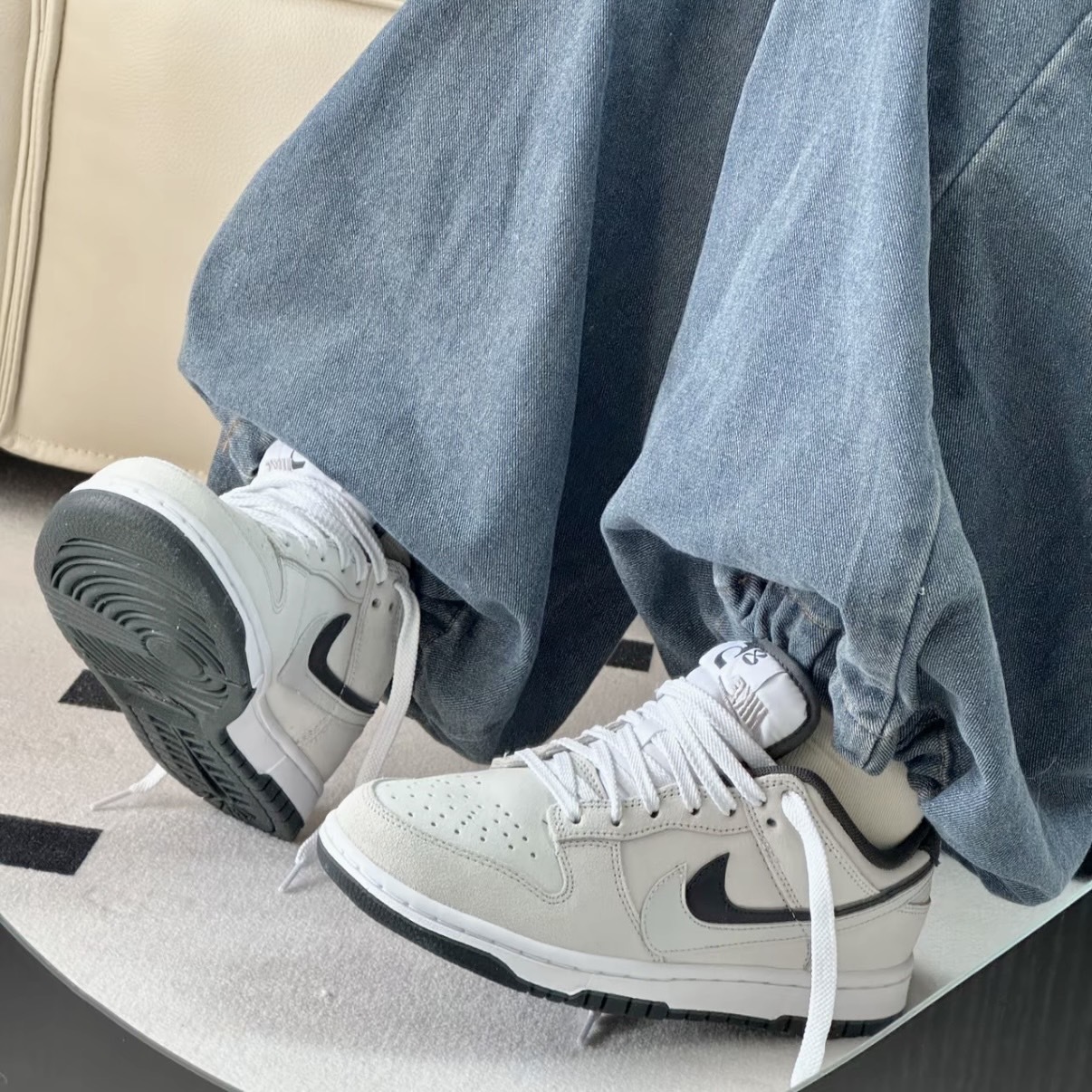 Nike Dunk Low 85 黑灰白雙勾麂皮 女鞋 低筒休閒鞋