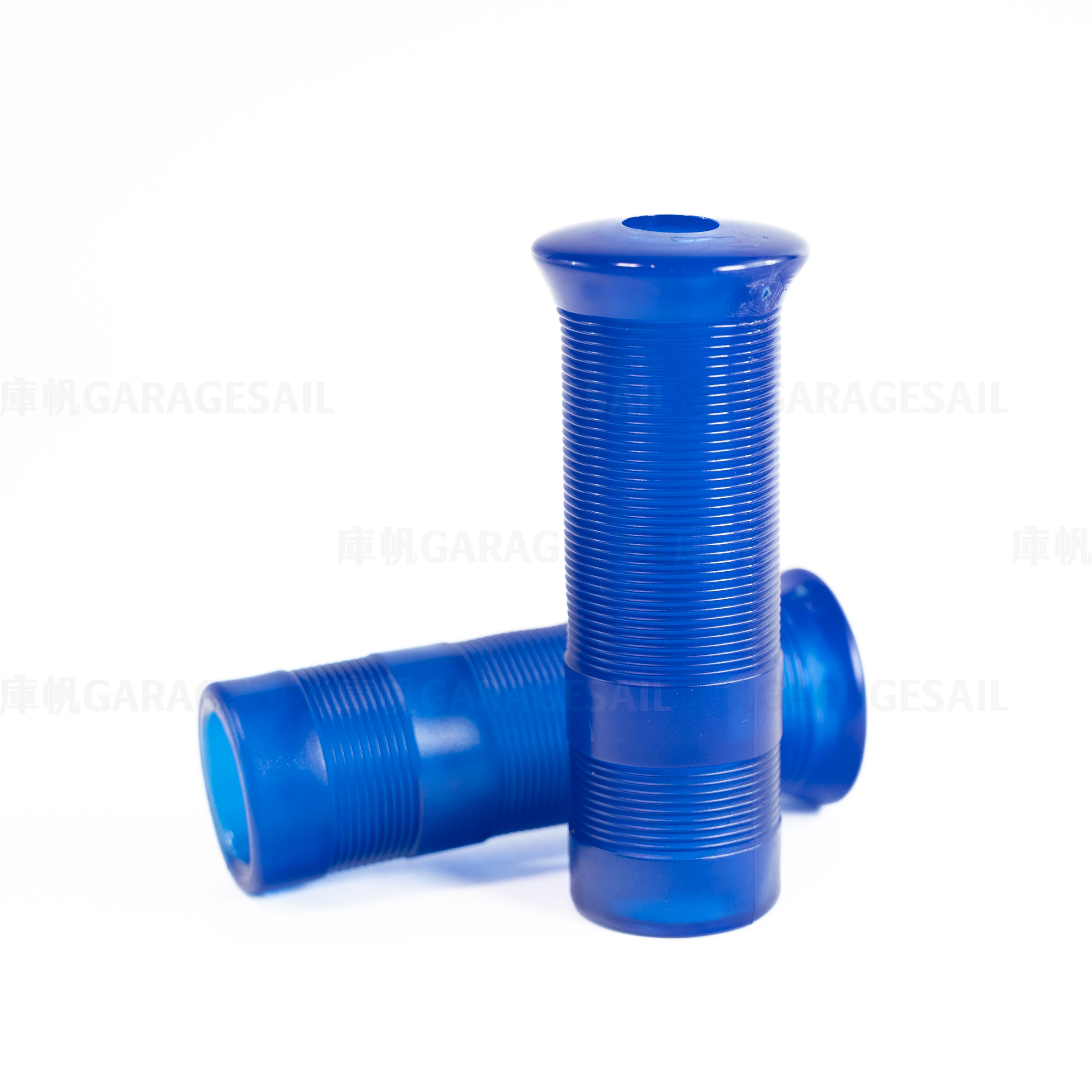 橡膠 握把套 直線 - 透光藍 (短款)