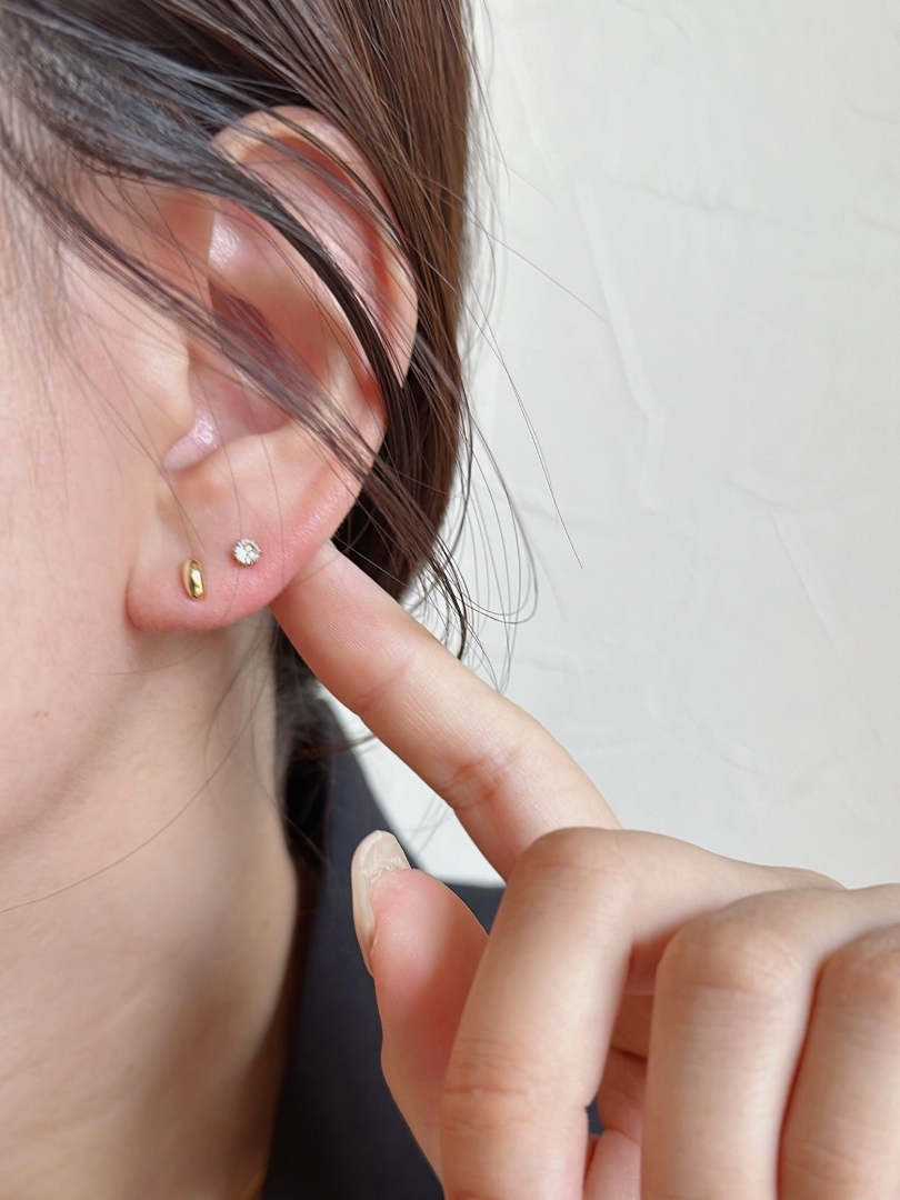 S925 mini bean pierce