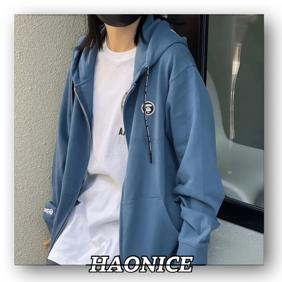 【HAO NICE】秋冬首選❄️日系潮牌Aape🦍 徽章logo外套 大字母連帽拉鍊外套 超級背殺