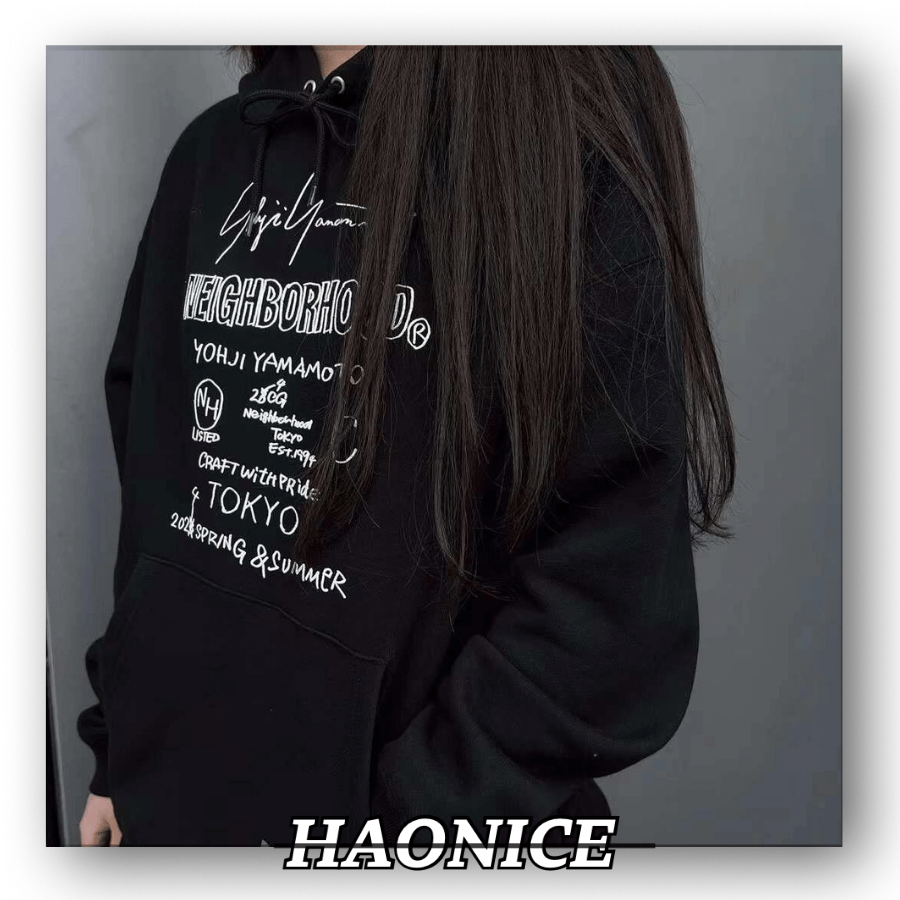 【HAO NICE】潮流首選🔥NEIGHBORHOOD x 山本耀司 超強聯名✨字母元素標籤連帽長袖 帽T 大學運動風