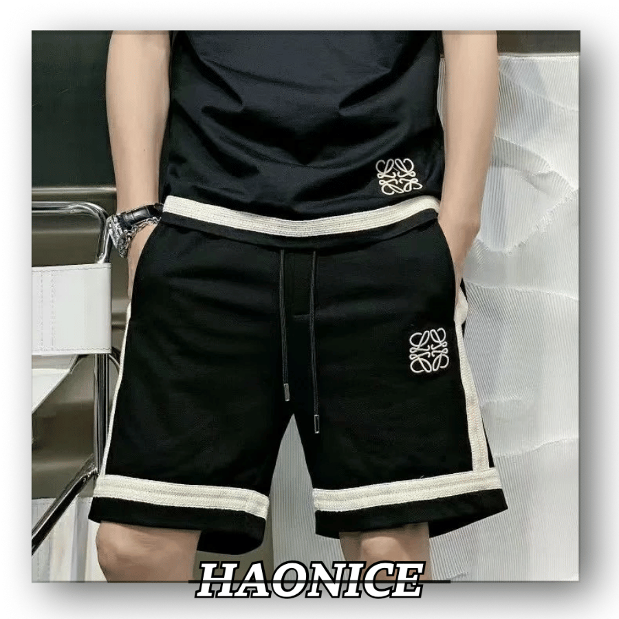 【HAO NICE】🇪🇸西班牙精品 Loewe 上海經銷商 經典刺繡線條logo短褲 棉褲 運動褲