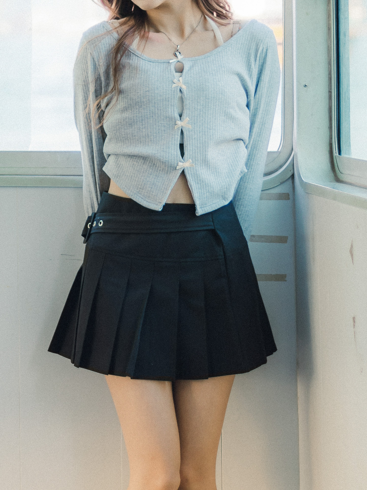 甜美蝴蝶結掛頸背心Top Set