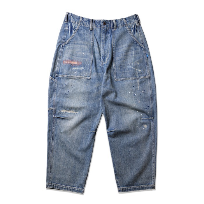 2024AW LIBERAIDERS REPAIR BAKER DENIM SARROUEL PANTS 上寬下窄 潑漆 加工 水洗 丹寧 牛仔褲 哈倫畫家褲 現貨 747012414