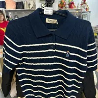 [S] WHO.A.U STEVE COLLAR CABLE STRIPE SHIRT,NAVY, WHKAE2514F-NAVY (SWAU444)