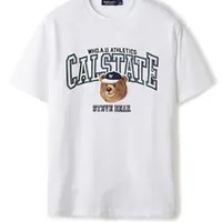 [S] WHO.A.U STEVE CAMPUS PATCH T-SHIRT,IVORY, WHRPE2492U-39-IVORY (SWAU448)