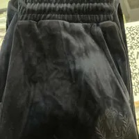 [S] WHO.A.U VELOUR EMBROIDERY WIDE PANTS,BLACK, WHTME4V21F-BLACK [FINAL SALE] (SWAU457)
