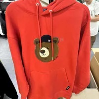 [S] WHO.A.U STEVE BOUCLE PATCH HOODIE,RED, WHMHE4V31U-RED (SWAU460)