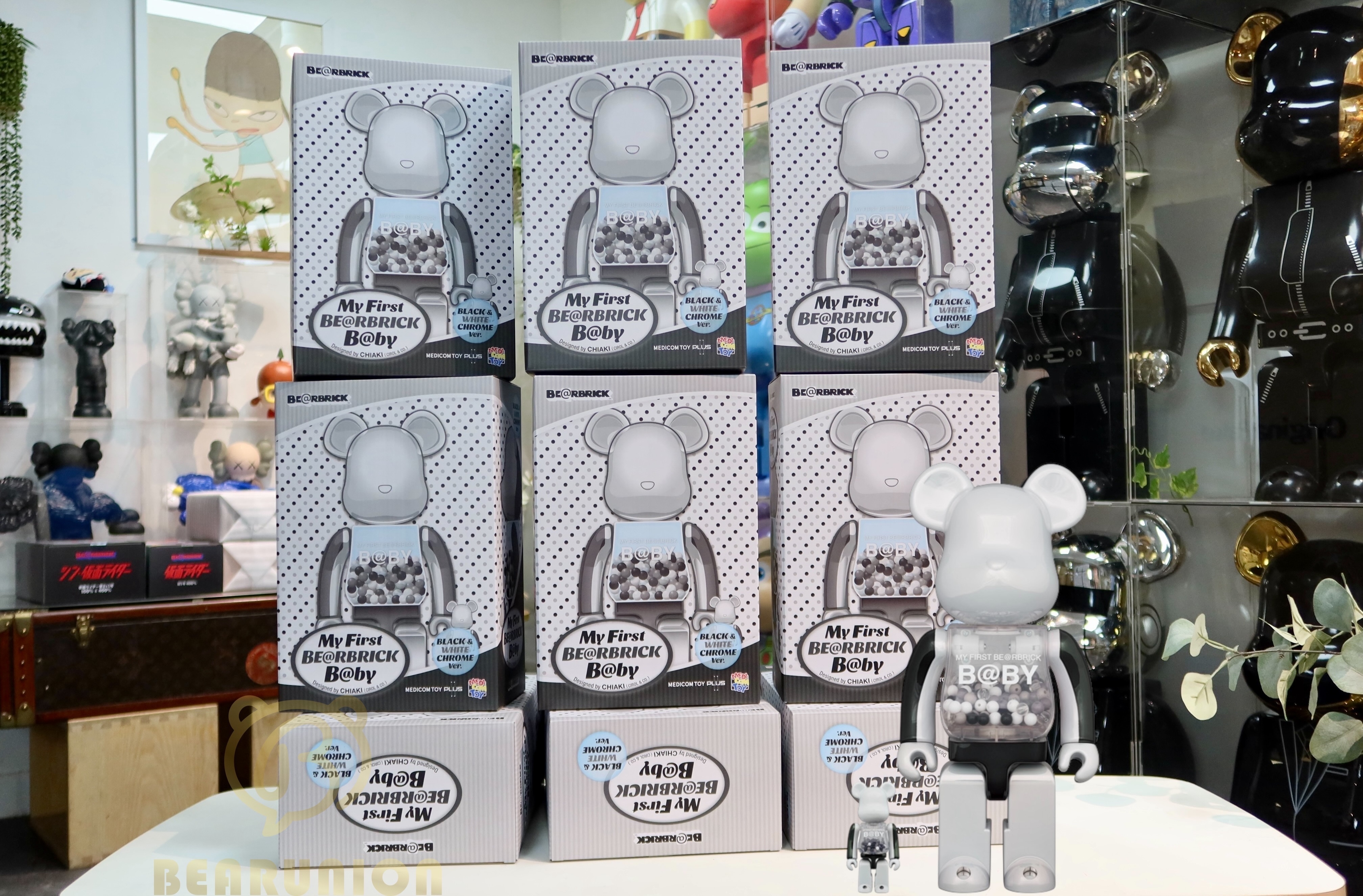 【正規未開封】BE@RBRICK B@BY BLACK&amp;WHITE CHROME Bearbrick My First Baby 1000% Black & White Chrome Ver. Toy