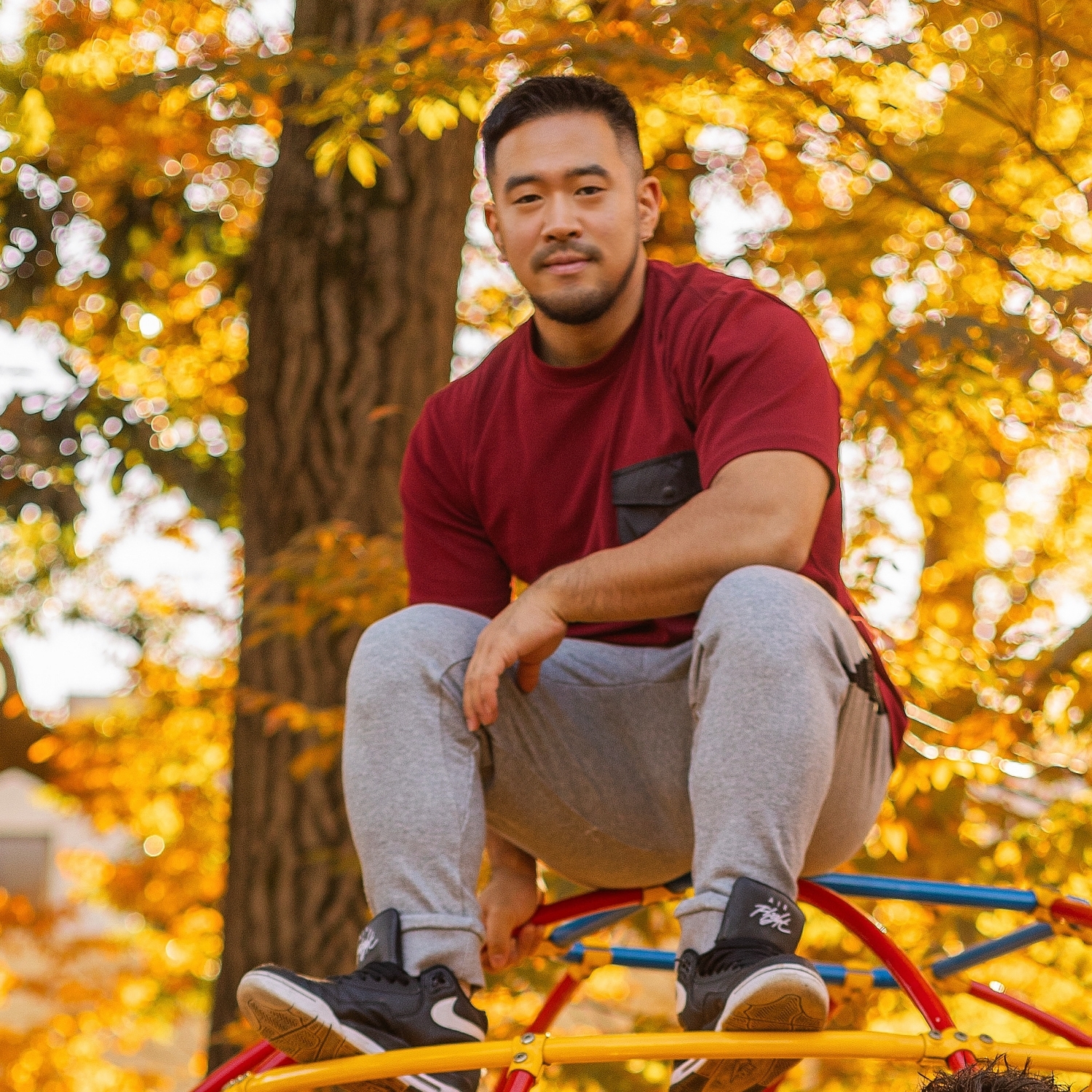 2025 全新系列 - Oversized Pocket Tee 寬版落肩T恤 深紅