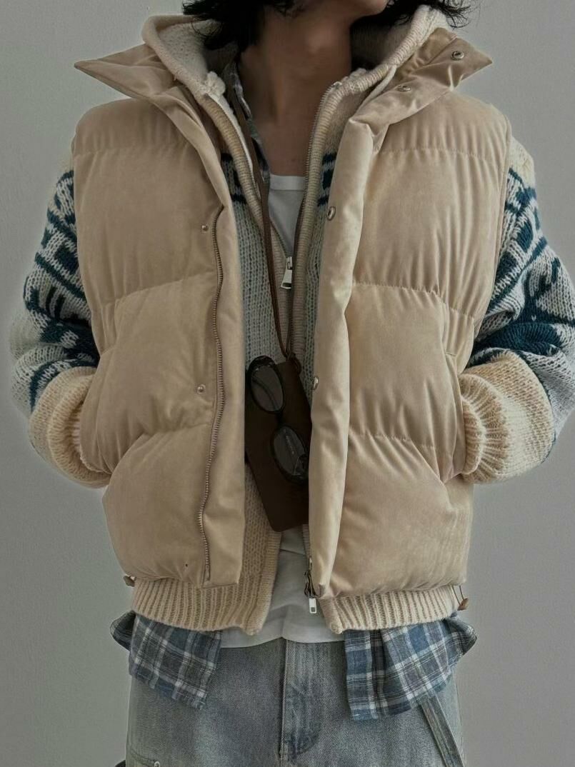 淨色企領拉鍊背心褸(夾棉) OUR ROOM-020V