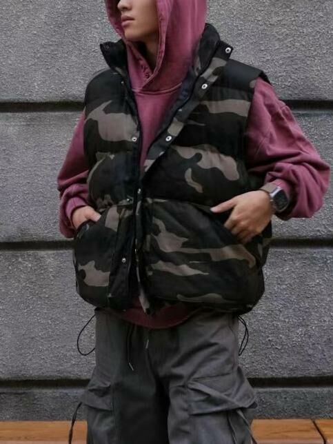 迷彩企領拉鍊背心褸(夾棉) OUR ROOM-021V