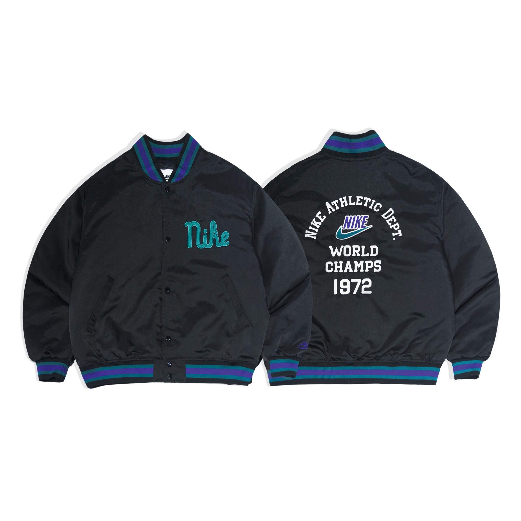 NIKE - Dugout Loose Satin Jacket - Black " FQ7970-010"
